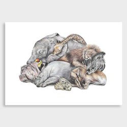 Safari sleepers art print by olivia bezett