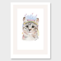 Products: Chief kitty art print by olivia bezett