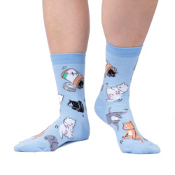 Purr-scription For Happiness - Women's Crew Socks - Sock It To Me