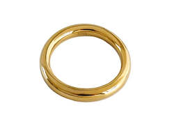 Jewellery: Gold Plated Rounded Sterling Silver Band
