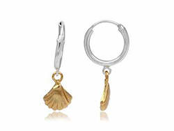 Jewellery: Gold Sterling Silver Hoop Earrings