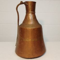 Stunning Antique French Copper and Brass Milk Jug