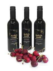 Three bottles of award-winning Ruby's Gold Fortified Cherry Wine - with free delivery