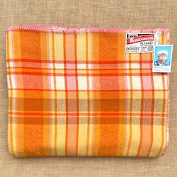Cheerful Orange and Pink Wondawarm QUEEN Extra Long NZ Wool blanket