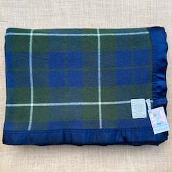 Linen - household: Forest Vibe Green & Navy QUEEN/ Pure Wool Blanket