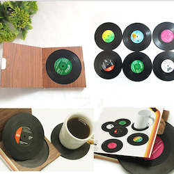 Toy: Retro Vinyl Record Coasters - set of 6