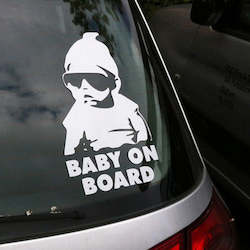 Toy: Baby on board car decal - large size