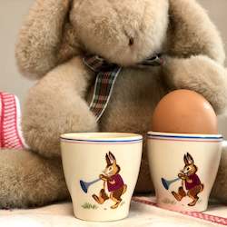 Tableware: RARE Crown Lynn 'Bunny' Egg Cups (2) , Patent 788, c1950s