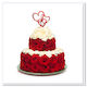 Red Rose Cake Greeting Card