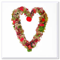 Gift: Red Hydrangea Heart Greeting Card