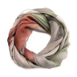 GOMPHRENA STRAWBERRIES silk chiffon scarf