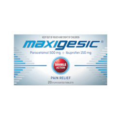 Frontpage: MaxigesicÂ® Pain Relief 20s
