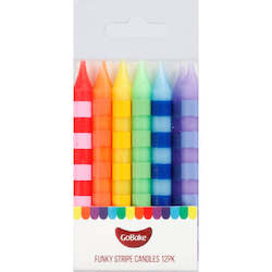 GoBake Candles - Funky Stripe - 8cm (pack of 12)