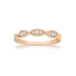 Jewellery: Rose Gold Diamond Twist Ring
