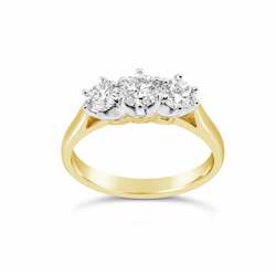 Jewellery: 18ct Yellow Gold Diamond Trilogy Ring