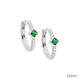 Ellani Huggie Earrings Green & Clear CZ