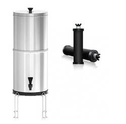 Internet only: Gravity Water Filter Purifier with 2 Carbon Purification Elements - 9L - Includes stand