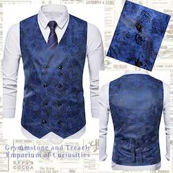 Clothing: Waistcoat - Double Breasted Lapis Blue