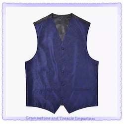 Clothing: Waistcoat - Navy Paisley - Size 4XL - Chest 129cm Waist 122cm