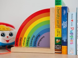 Gift: Te Reo Māori Wooden Rainbow Bookends