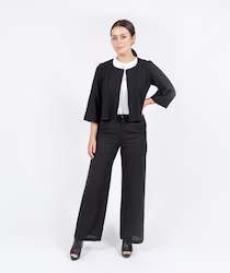 Clothing manufacturing - womens and girls: Cropped Jacket - Black