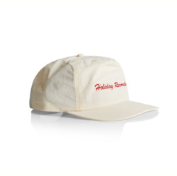 Recorded media manufacturing and publishing: Holiday Records Cap (Ecru / Red Embroidery)
