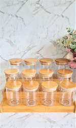 Frontpage: 12 Herbs and Spice Jars (200mls)  with Bamboo Shelf