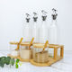 Bamboo and Glass Condiments Rack