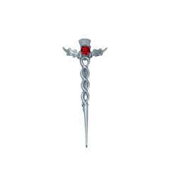 Jewellery: Red Centre Thistle Kilt Pin