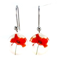 Jewellery: White Poppy Earrings