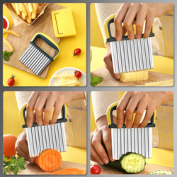 Stainless Steel Crinkle Cutter with cover