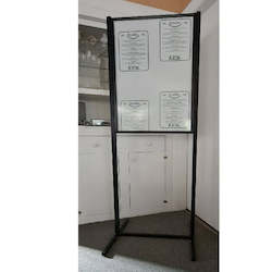 Product display assembly: A1 Top Insert Black Poster Stand / Retail Sign Holder