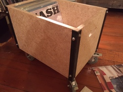 Industrial vinyl records storage crate