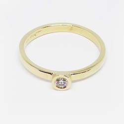 9ct rose gold 0.07ct diamond stacker ring