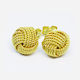 Yellow gold plated sterling silver knot stud earrings