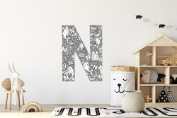 Hand-drawn Single Letter Wall Decal