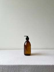 Bathroom: Amber Glass Bottle Pump 300ml