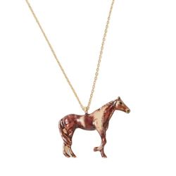 Miss And Mum Gifts: Enamel Farm Horse Long Necklace by Fable England