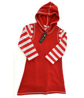 Red Merino Hoodie Dress : Sample Size age 4 - 6 | KAF KIDS