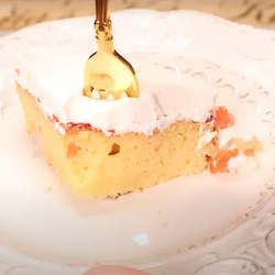 ~ Keto Strawberry Poke Cake Recipe (using Keto Flour)