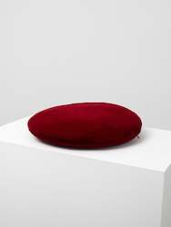SALE Disc Squab Cushion, Ruby Velvet