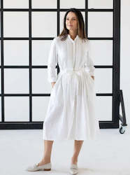 White Linen Dress 'Auster'