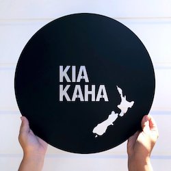 Black Steel Art Signage: Kia Kaha NZ