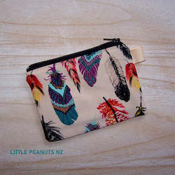 Tote Bags: Coin/Card purse - Feather Multi