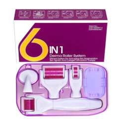 DRSÂ® 6 In 1 Microneedle Derma Roller Kit (3 Rollers + Stamp + Extras)