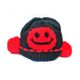 Baby kid smile face knit crochet beanie hat -black