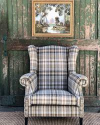 Furniture: 100% Wool Wingback Chair