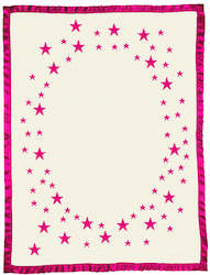 Personalized baby blanket Merino wool - Stars Pattern