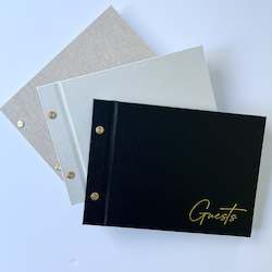 Gold Foiled Guestbook - Foil Debossed - 'Guests'