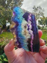 Pink Amethyst Geodes: Rainbow Fluorite Slice #9